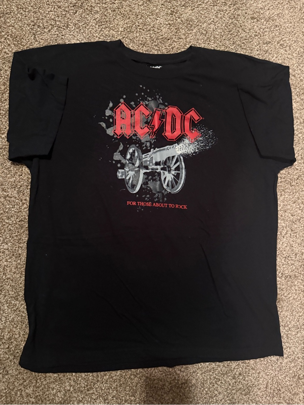 AC/DC Black Tee with Bold Red Logo